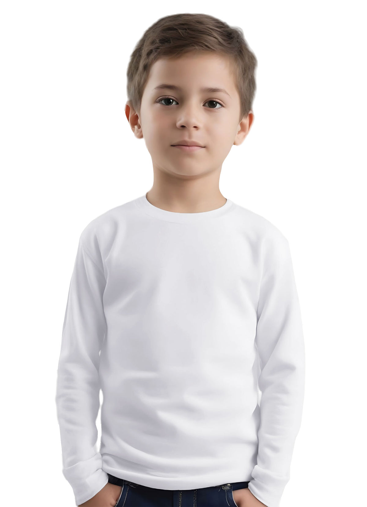 playera niño y niña manga larga tacto algodón brush