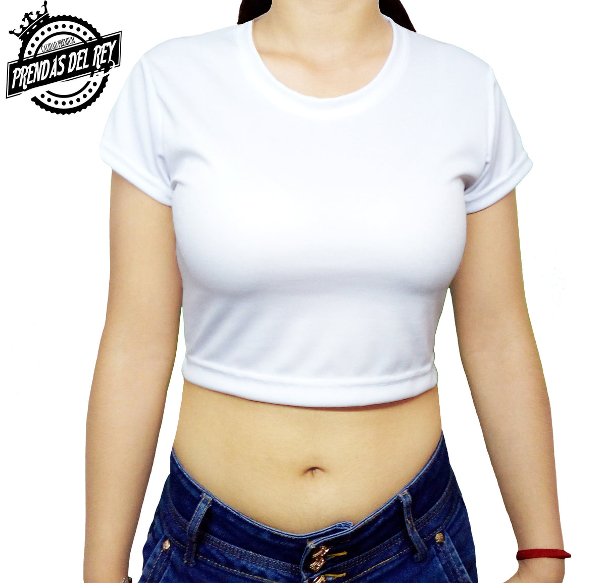 crop top cuello angosto tacto algodón brush