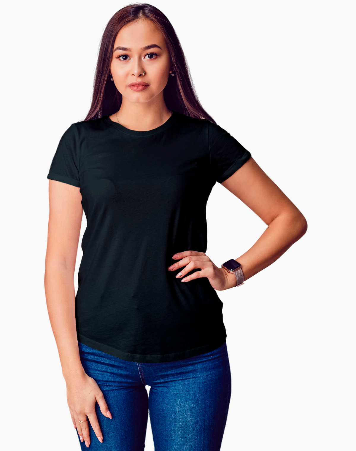 blusa para dama tacto algodón brush, cuello redondo, manga corta