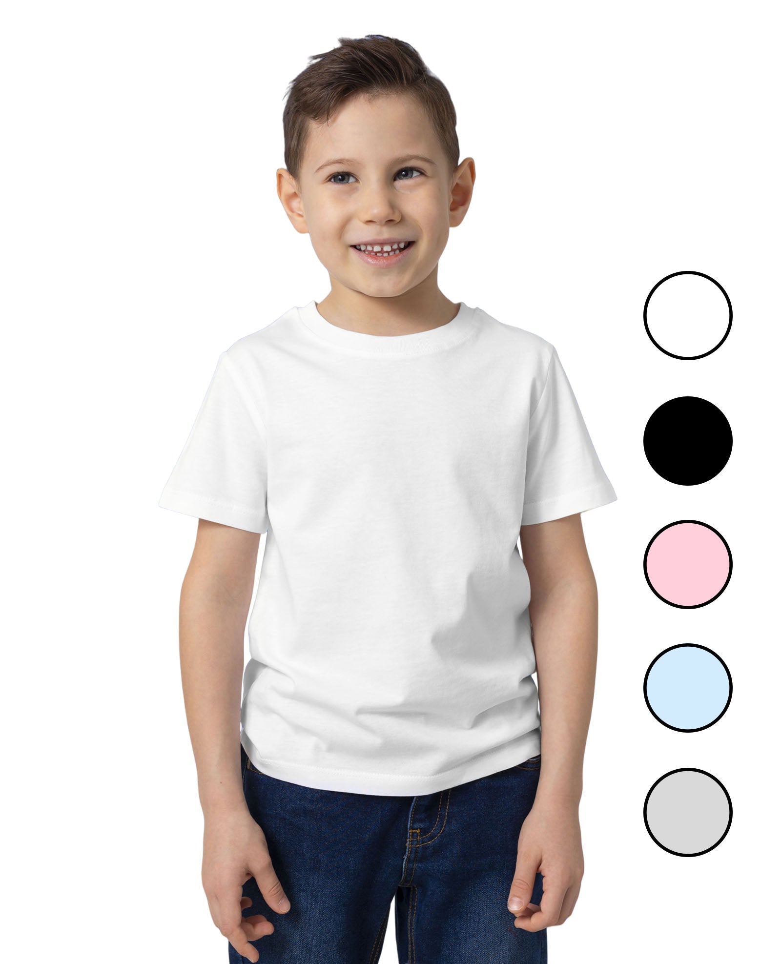 playera unisex para niño y niña manga corta tacto algodón brush