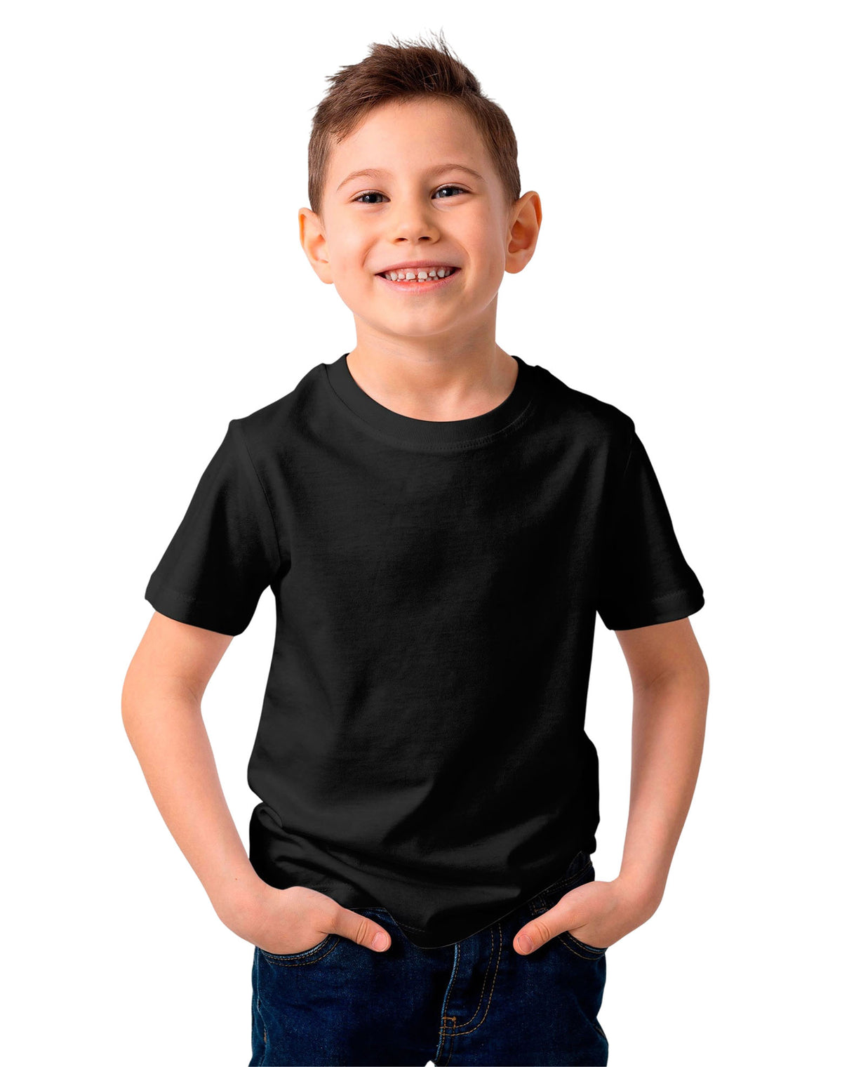 playera unisex para niño y niña manga corta tacto algodón brush