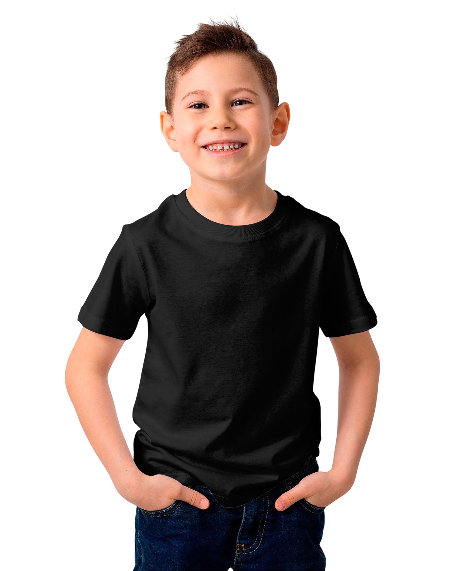playera unisex para niño y niña manga corta tacto algodón brush